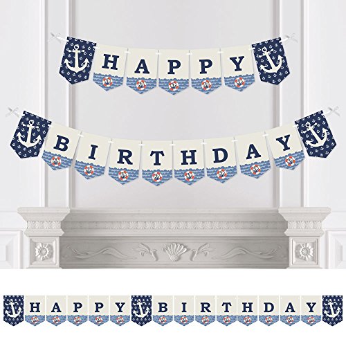 Ahoy - nautical - birthday party bunting banner - ancho…