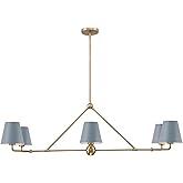 Crystorama Xavier 6 Light Vibrant Gold + Blue Linear Chandelier