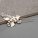 Mariell Handmade Gold Bridal Hair Pin Stick - Silvery Gold Leaves, Freshwater Pearls & Crystal Sprays