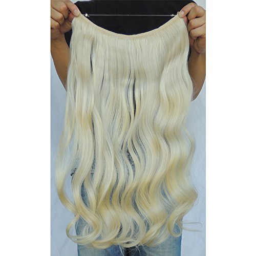 Secret Halo Hair Extensions Flip in Curly Wavy Hair Extension Synthetic Women Hairpieces 20" (Blonde #613) - Thumbnail 3