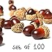 MyGift 100-Piece Brown Assorted Artificial Acorn Caps, Fall Autumn Vase Filler and Rustic Seasonal Decorations
