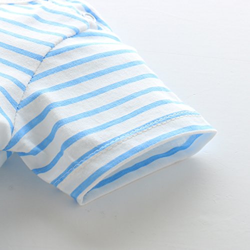 Infant Baby Boys Girls Summer Cute Short Sleeve Stripe Romper Bodysuit Shortall - Image 7