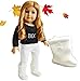 Brittany's My Fall Ivory Button Boots Compatible with American Girl Dolls, Bitty Twins and Bitty Baby