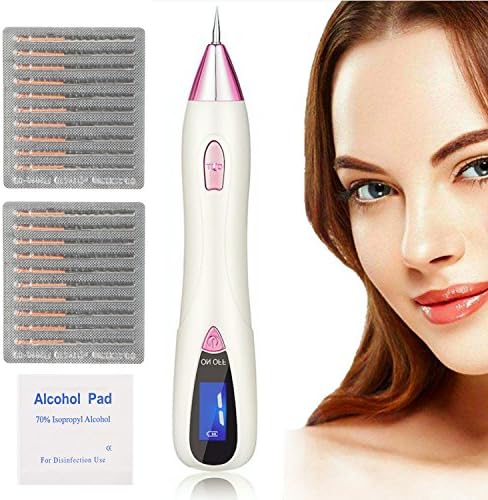 FLASH SALE!!![UPGRADE] Portable Mole Remover, Newest 6-Gears Adjustable Power-Output Rechargeable Skin Tag Removal Pen with LCD, Home Use Laser Freckle Warts Dot Dark Spot Tattoo Eraser