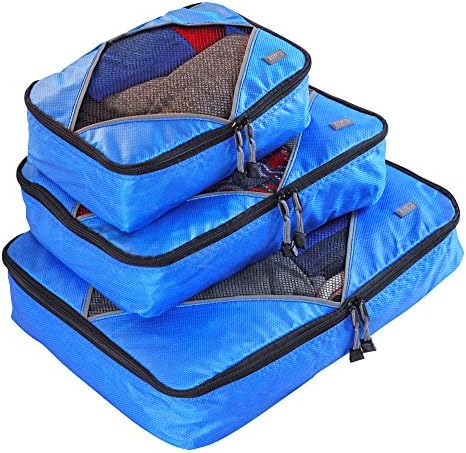 Rusoji Premium Packing Cube System - 3pc Various Size Set (Blue)