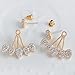 Ear Stud Crawler Earrings Cuff Climber Ear Wrap Pin Cute Women Vine Chandelier Rhinestone Clip on Jewelry Rose Gold
