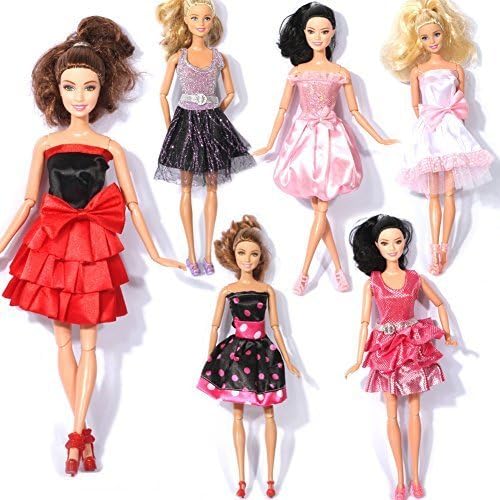 High Quality Include 6-Sets Handmade Clothes Dress For 11.5 IN Barbie Doll Pack of 6