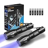 LETION UV Flashlight 2 in 1 [2 Pack],UV Light LED Black Light flashlights with 5
