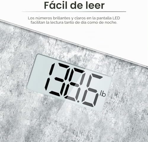 Peso Baño, Alta Precisión, Pantalla LED, Tecnología Step-On
