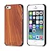 iCASEIT iPhone SE / 5S / 5 Wood Case - Handmade Premium Quality Genuinely Natural & Unique - Strong & Stylish Snap on Back Bumper - Non-Slip, Precise Fit - Rosewood / Black