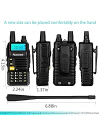 Jamón radios (uv r50 2rd Gen) Dual Band radios de dos vías Walkie Talkies de largo alcance (Negro), Negro
