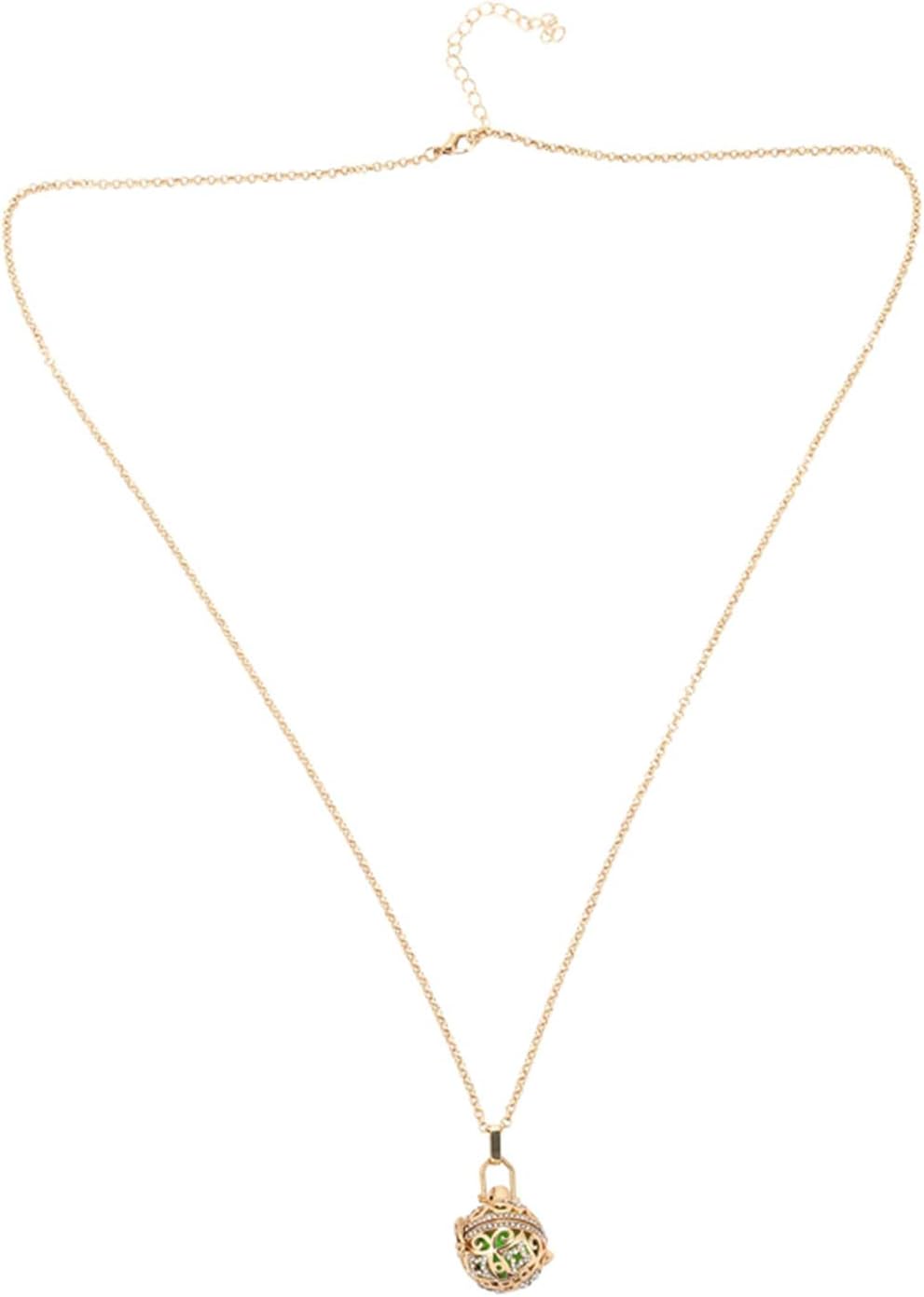 Domilay Ball Pendant Long Musical Sound Harmony Ball Necklace, Gold