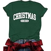 Christmas Shirts for Women Merry and Bright Shirt Xmas Tree Graphic Tee Christmas Vibes Holiday Tops