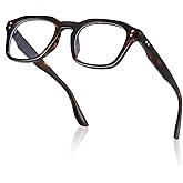 kimorn Blue Light Blocking Fashion Square Glasses, Anti Eyestrain Lens Lightweight Frame Eyeglasses for Men Women