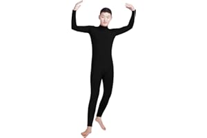 Shinningstar Boys' Men's Zentai Unitard Spandex Turtleneck Long Sleeve Dancewear Bodysuit