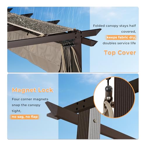 HAPPATIO 10x13 Retractable Pergola Review: Aluminum Frame With Adjustable Sun Shade image 20