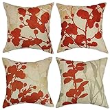 wendana red flowers pillow 18 set of 4 for teen girls