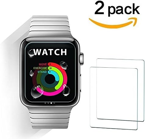 42mm Apple Watch Screen Protector, Mairix 2-Pack Tempered Glass Screen Protector [Anti-bubble, Scratch Resistant], [Only Covers the Flat Area]