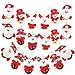 Canflo Christmas Tree Bells 18 Pcs Hanging Christmas Decoration Ornaments in Two Different Type Bells Each Type in 9 Pcs Snowman/Oldman/Bear/elk for Christmas Tree
