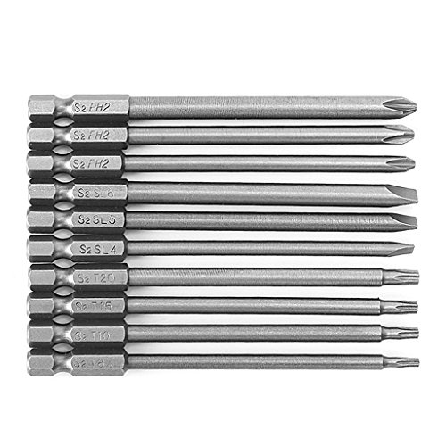 Click Here to See More Images Because0f 10 Pcs Magnetic Torx Screwdriver Bit+Slotted Screwdrive Head+PH2 Screwdriver Set