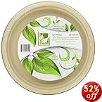 Earth's Natural Alternative Wheat Straw Fiber, Bagasse (Sugarcane) Tree Free 10" Plate, 50 Pack
