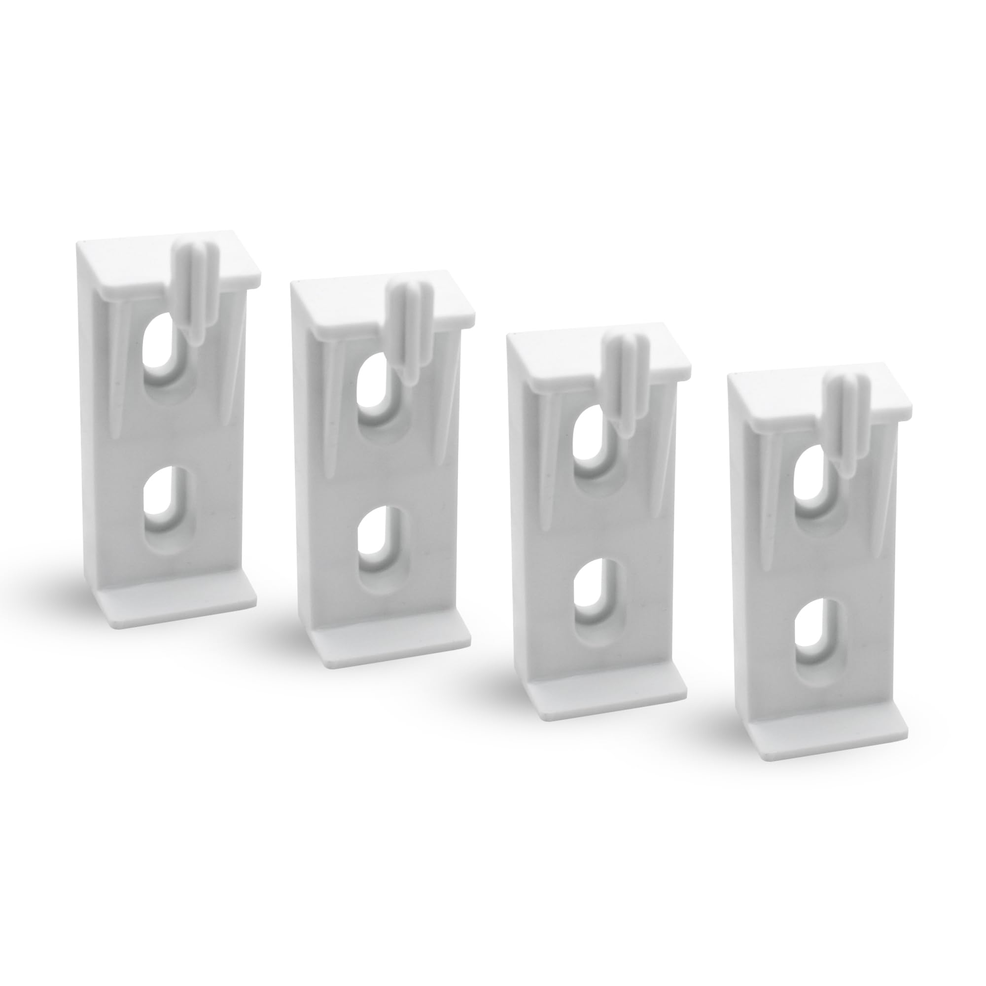DOJA Barcelona Radiator Wall Mount, Nylon Radiator Bracket - Pack of 4 - 100x90mm - Mounting Brackets, Electric Bracket, Column Radiator Holders with Plastic Clip and Wall Fixings