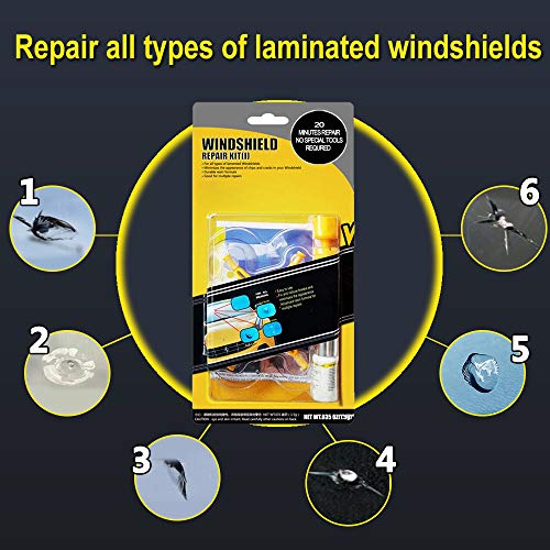 ARISD New Windshield Repair Kit – Car Glass Scratch Repair Kits Window Repair Tools for Chips, Cracks, Bulll's-Eyes and Stars