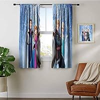 ZhiHdecor Curtain Rods Frozen Magic Winter Backout Curtains for Baby Bedroom