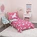 CARTERS Rainbow Unicorn 4 Piece Toddler Bedding Set, Pink, Aqua, White