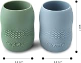 PandaEar 2 Pack Silicone Sippy Cup Toddler Open Cup Blue Green view 3