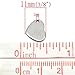 Valyria 50pcs Handle Polished Silver Tone Stainless Steel Blank Stamping Tags Heart Charm Pendant 11mm x 10mm(3/8