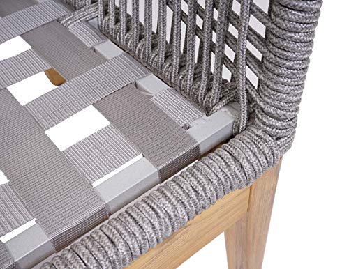 Mendler Gartengarnitur HWC-H56, Lounge-Set Sitzgruppe Sofa, Seilgeflecht Rope Holz Akazie Spun Poly FSC- Kissen hellgrau – Bild 8