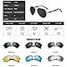 FEIDU Mens Polarized Aviator Sunglasses Metal Frame Unisex Sun Glasses FD9001 (Black/Gun, 2.08)