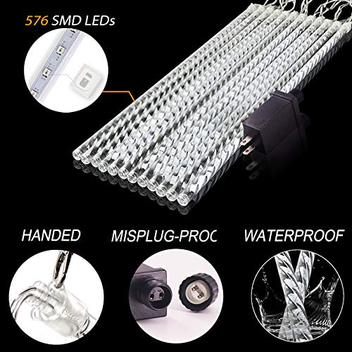 OMGAI 50CM 12 Tubes 576 LED Meteor Shower Rain Lights Waterproof Drop