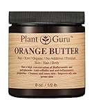 Orange Body Butter 8 oz. 100% Pure Raw Fresh Natural Cold Pressed. Skin Body and Hair Moisturizer, DIY Creams, Balms, Lotions, Soaps.