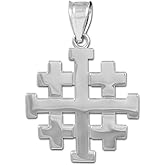 Claddagh Gold 925 Sterling Silver Templar Crusaders Jerusalem Cross Pendant