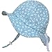 Toddler Sun Hat with Chin Strap, Drawstring Adjust Head Size, Breathable 50+ UPF (M: 9m - 3Y, Mint Flower)