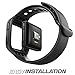 Clayco Fitbit Versa Band, [Hera Series] Shock Resistant Bumper Frame Case with Strap Bands for Fitbit Versa Sports Replacement Smart Fitness Watch Wristband (Black)