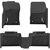 LASFIT Floor Mats for Jeep Grand Cherokee 2013-2015, for Dodge Durango 2013-2015 (Not for 6-seat), All Weather TPE Custom Fit Car Mats Floor Liners 1st & 2nd Row, Black