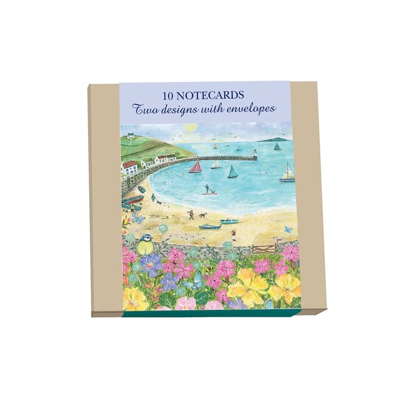 Otter House Pack of 10 Blank Notecards - Seaside Beach Scenes - 5 Cards Each of 2 Designs