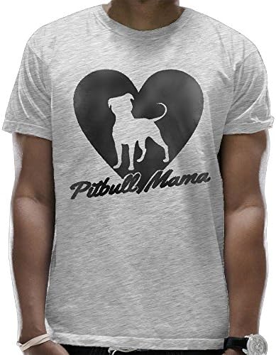 AnkasAsasd Pitbull Mama Yarn-Dyed Print Man's Short-Sleeve Round Neck T Shirt