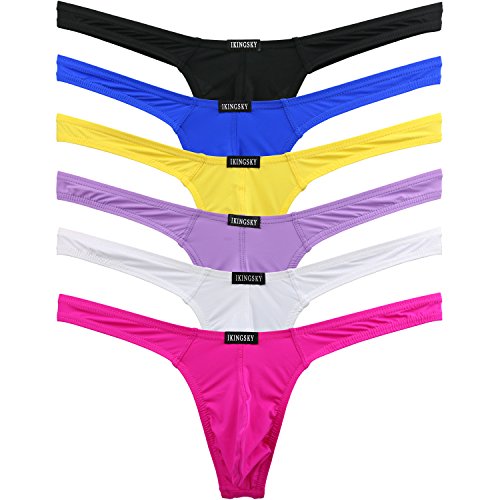Ikingsky men s low rise thong sexy t-back underwear pac…