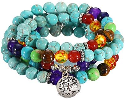 Softones 8MM 108 Mala Beads Bracelet for Men Women Prayer Beads Yoga Bracelet Necklace