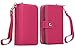 iPhone 8 Plus Case, iPhone 7 Plus Zipper Wallet Case, Pasonomi PU Leather Protective Shell Detachable Folio Flip Holster Carrying Case with Card Holder for Apple iPhone 8 Plus & 7 Plus (Hot Pink)