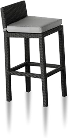 Amazon Com Momalia Furniture 601491 Clover Bar Chair Aluminum Frame Pvc Polyrattan With Cushion Outdoor Fabric Patio Chairs Garden Outdoor