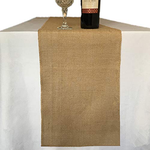 Burlap Table Runner 12" X 108''- Rustic Wedding Decoration Table Runner Decoration - Dining Table Runner Roll - Kitchen Table Runner - Thanksgiving Easter Baby Shower Reception Jute Table Runner