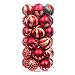 iPEGTOP Delicate Painting & Glittering Shatterproof Christmas Ball Ornaments - 30ct 60mm/2.4
