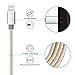 iPhone Charger, 3-Pack 3Ft 6Ft 10Ft Mingu, Nylon Braided Cord Lightning Cable to USB Charging Cable for iPhone 7 7 Plus 6s 6 5s 5c 5 SE, iPad Pro, Air, iPad mini 4 3 2, iPod Nano/Touch - Gold & Silver