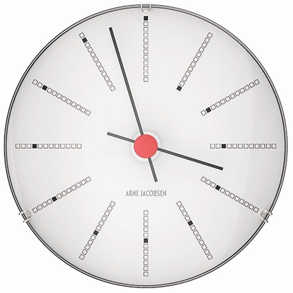 Arne Jacobsen Wall Clock, White/Black/Red, 5.7x16.3x15.7