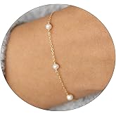 Havopso Dainty Pearl Choker Necklace for Women 18K Gold Plated Pearl Beaded Chain Necklace Bridesmaid Wedding Jewelry Christmas Gifts